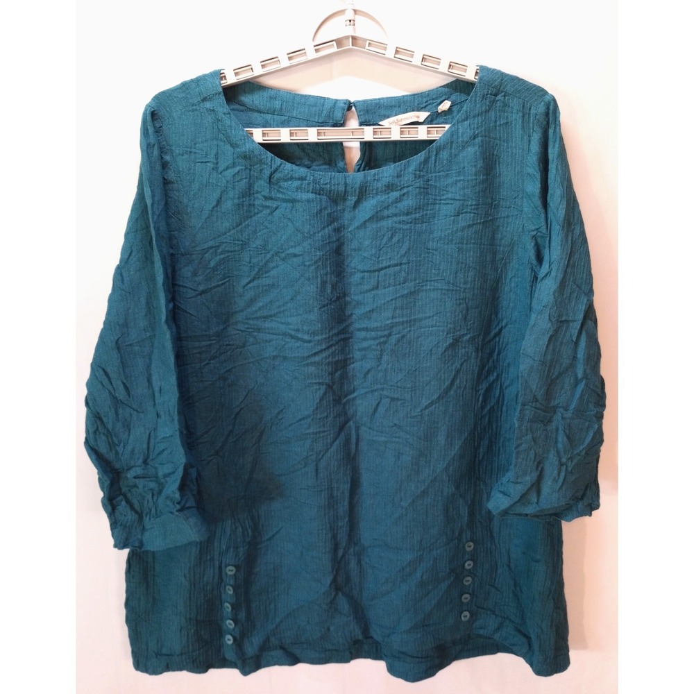 Soft Surroundings Women's Teal Rayon Tunic Top, XL